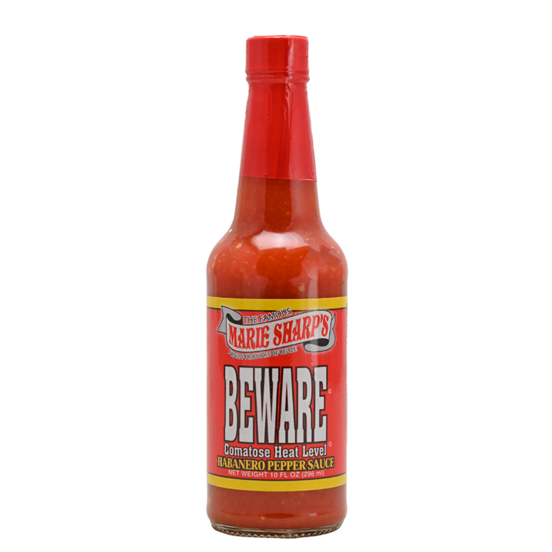 Marie Sharp's "BEWARE" Comatose Heat Level Habanero Pepper Sauce 10 oz.