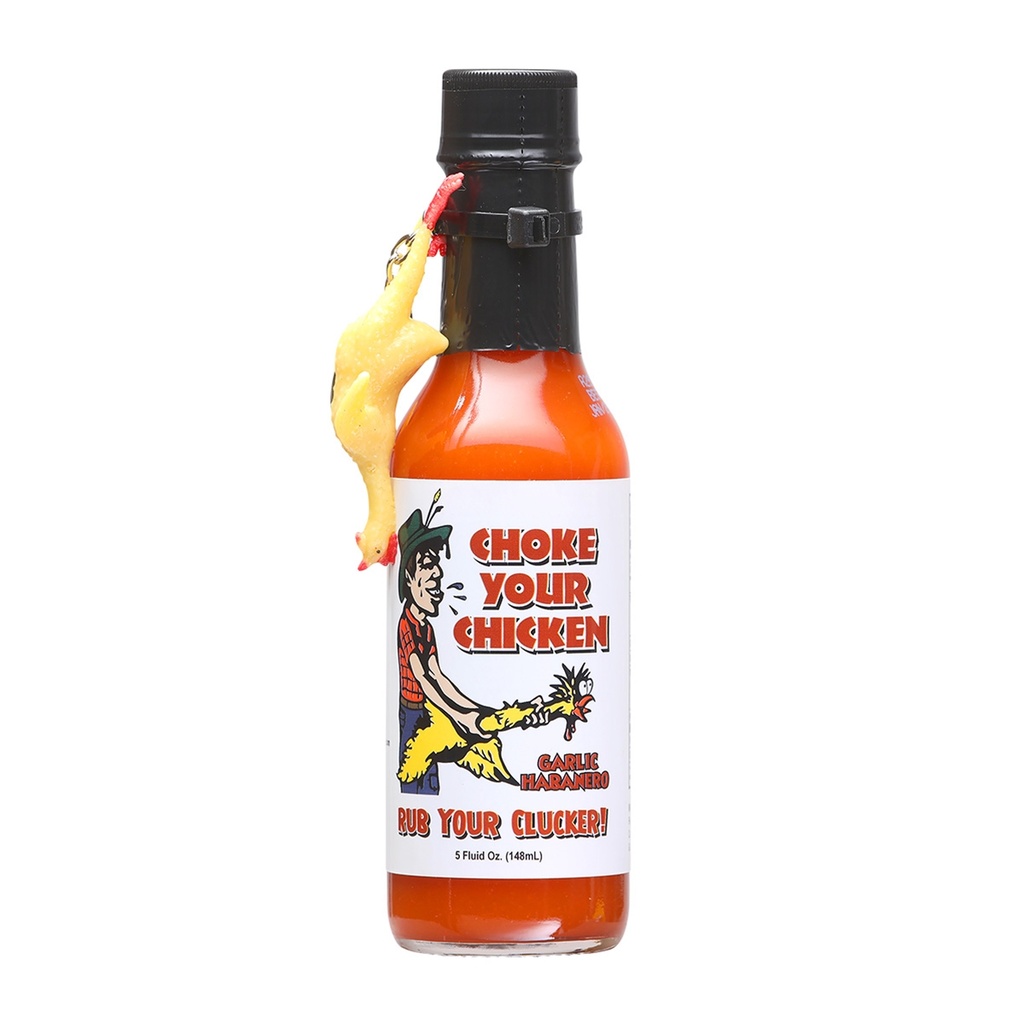 Choke Your Chicken Garlic Hot Sauce with Chicken Keychain