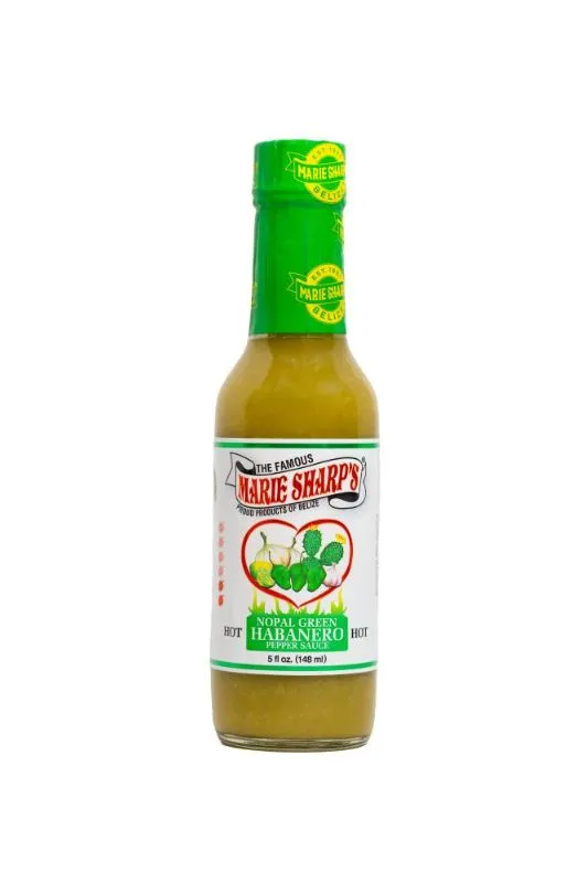 Marie Sharp's "Hot" Nopal Green Habanero Pepper Sauce 5 oz.