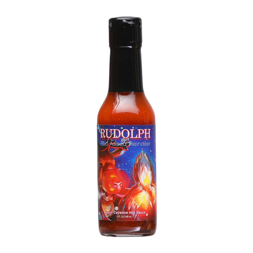 Rudolph the Red Tailed Reindeer Cajun Cayenne Hot Sauce
