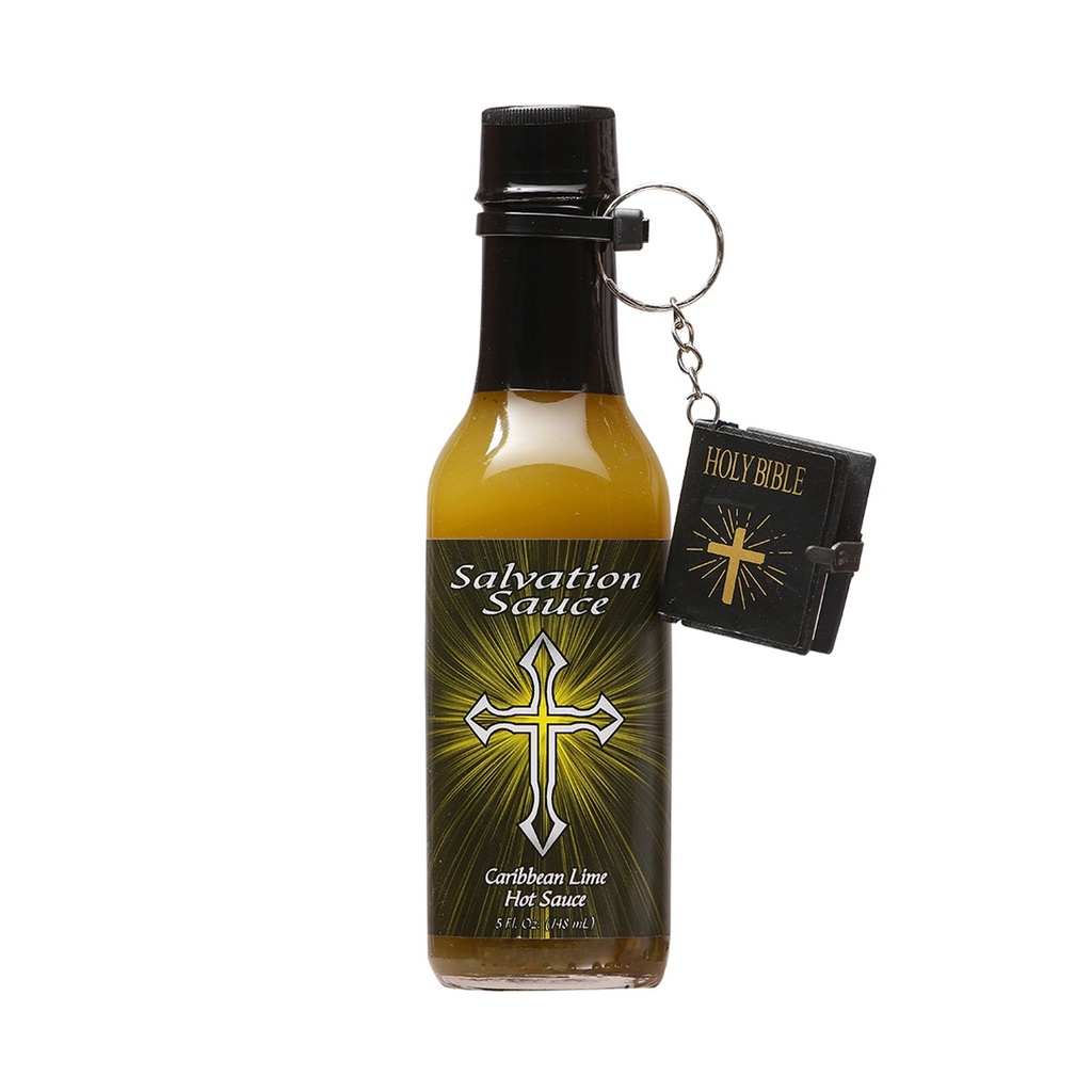 Salvation Sauce Caribbean Lime Hot Sauce w/Bible Keychain