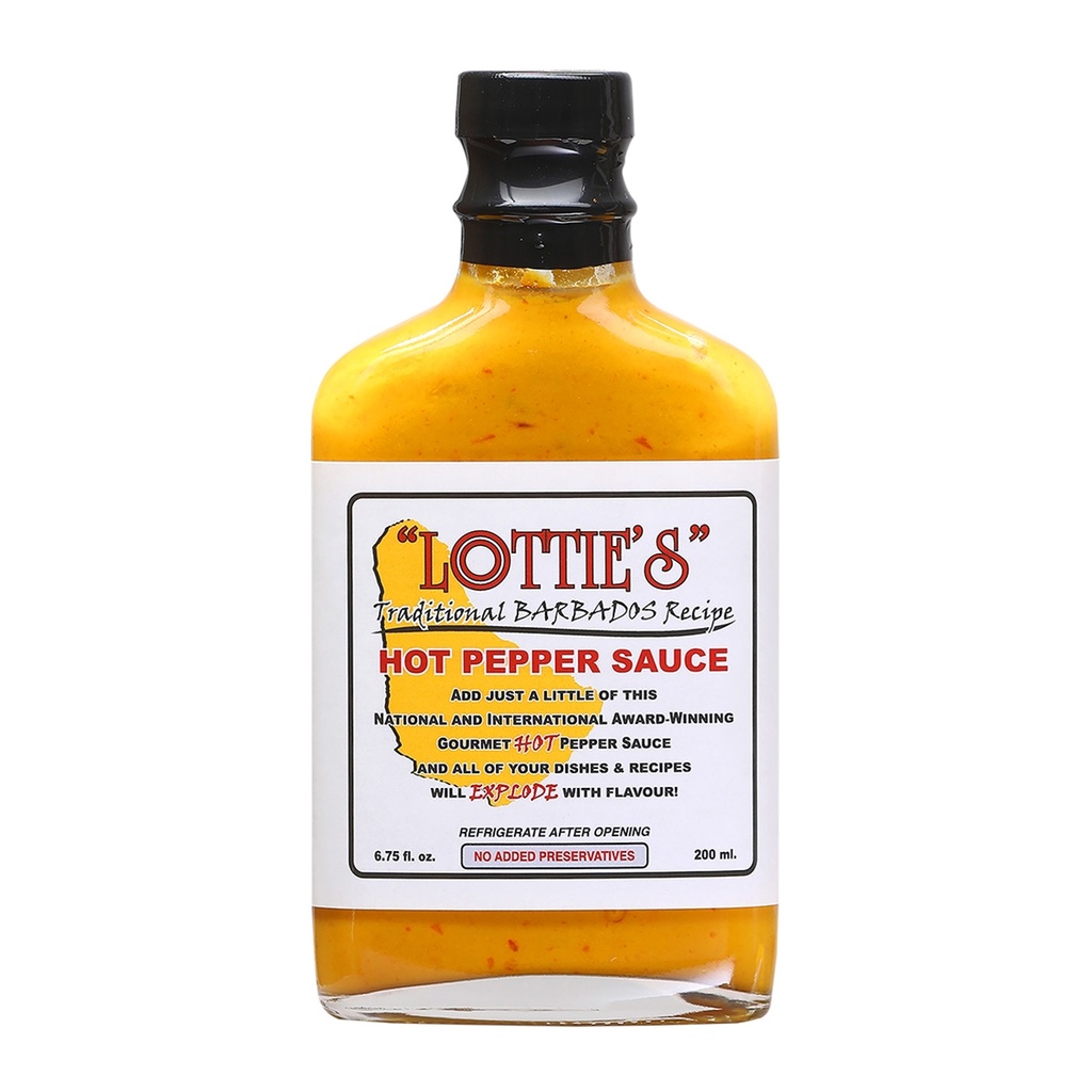 Lottie's Traditional Barbados Recipe Gourmet (Yellow) Hot Pepper Sauce
