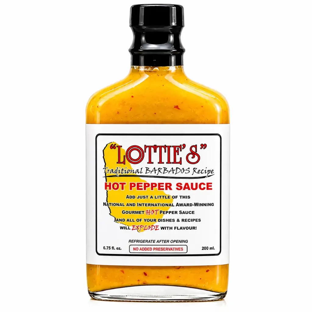 Lottie's Traditional Barbados Recipe Gourmet (Yellow) Hot Pepper Sauce