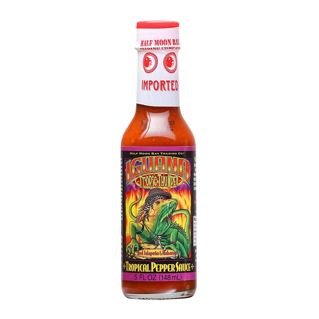 Iguana Tropic Thunder Red Jalapeno and Habanero Tropical Pepper Sauce 5oz