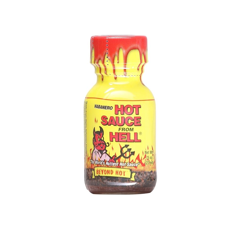 Habanero Hot Sauce From Hell "BEYOND HOT" – Mini Travel Size 3/4 oz.