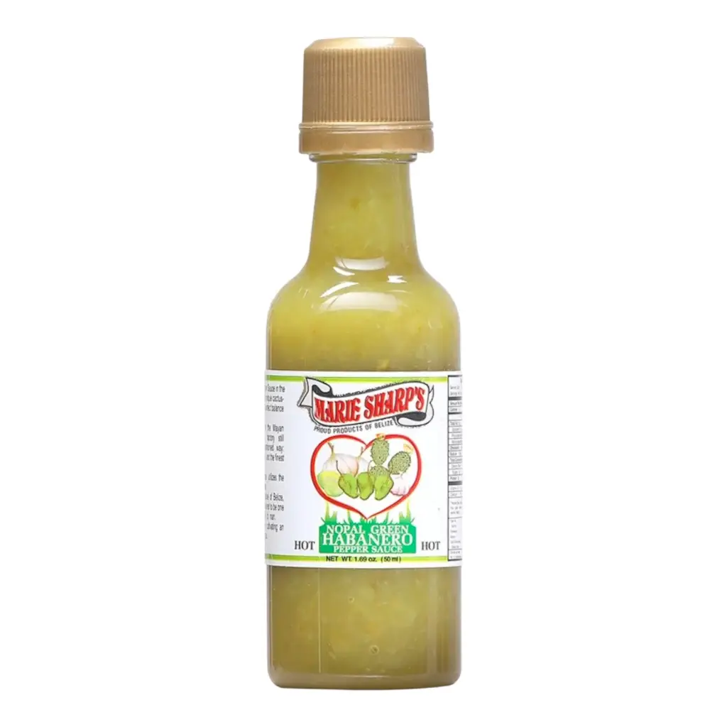 Marie Sharp's "Hot" Nopal Green Habanero Pepper Sauce Mini 1.69 oz. 