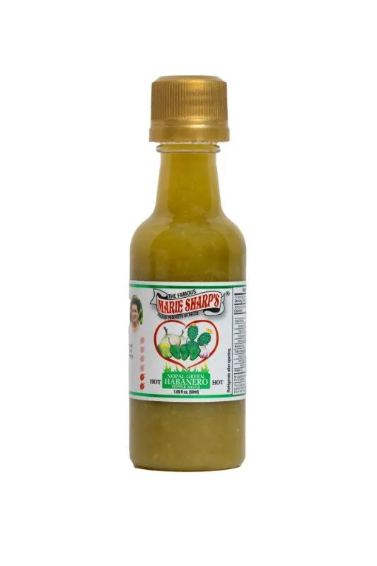 Marie Sharp's "Hot" Nopal Green Habanero Pepper Sauce Mini 1.69 oz. 