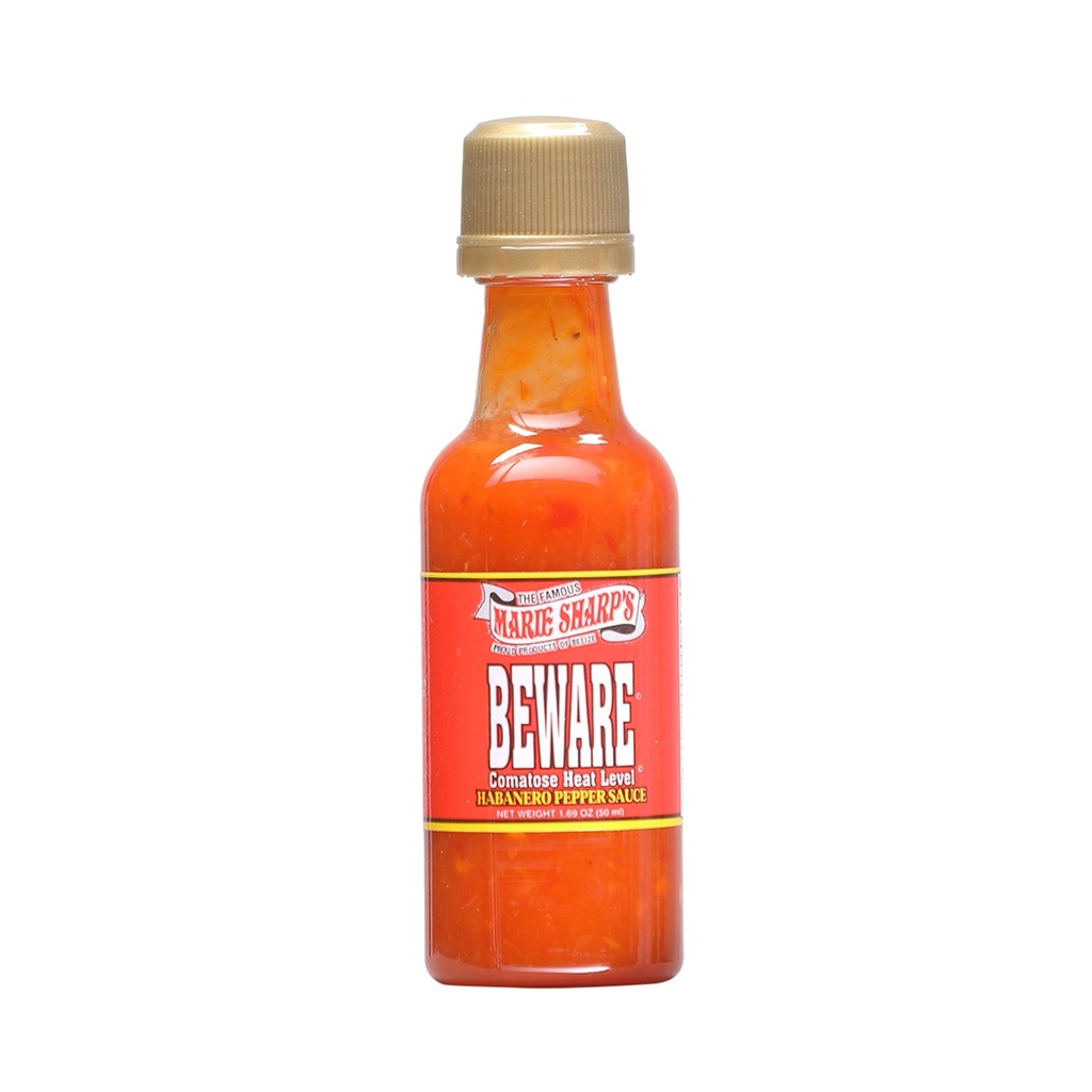 Marie Sharp's "BEWARE" Comatose Heat Level Habanero Pepper Sauce Mini 1.69 oz.