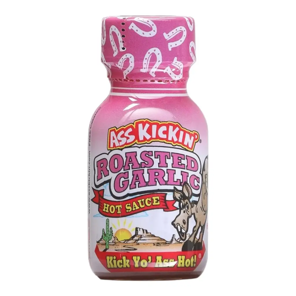 Ass Kickin' Roasted Garlic Hot Sauce – Mini Travel Size 3/4 oz.