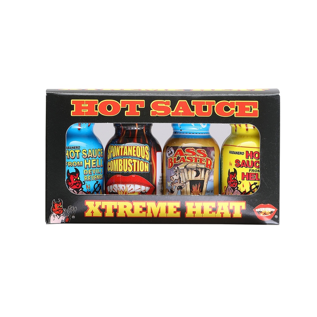 Xtreme Heat Hot Sauce - Mini Travel Size 4 Pack
