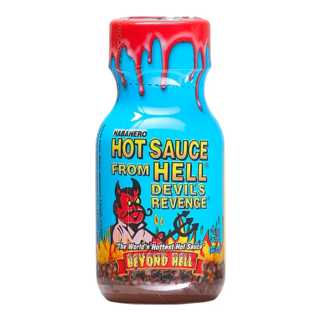 Habanero Devil’s Revenge Hot Sauce BEYOND HOT – Mini Travel Size 3/4 oz.