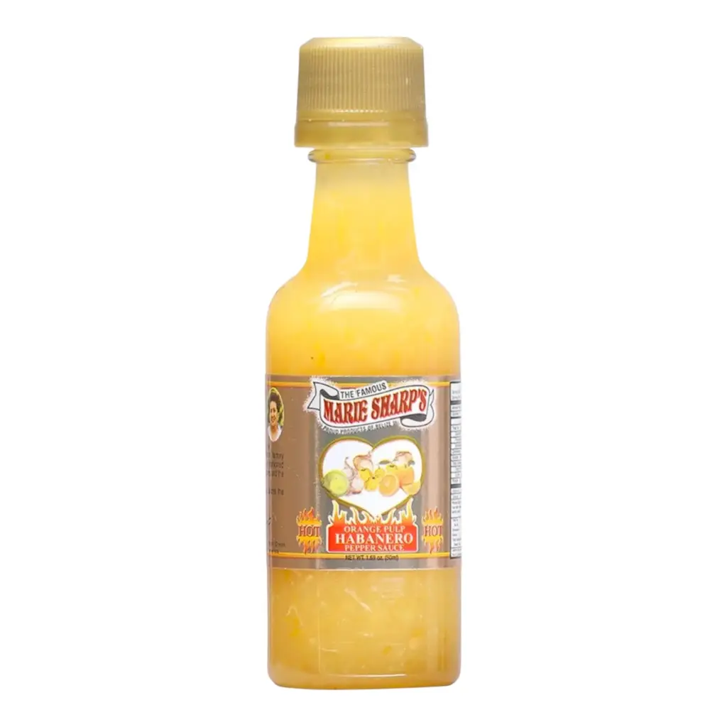 Marie Sharp's "Hot" Orange Pulp Habanero Pepper Sauce Mini 1.69 oz. 