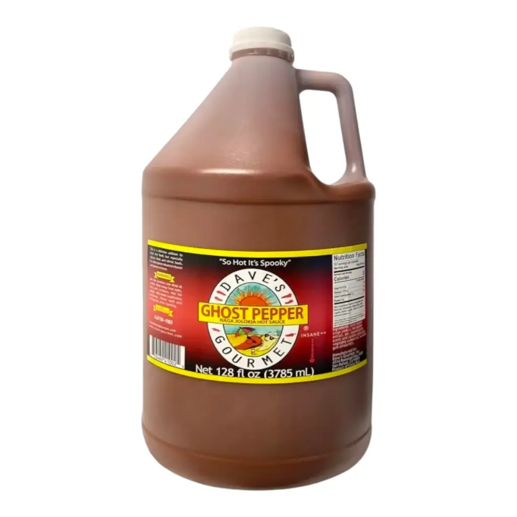 Dave's Gourmet Ghost Pepper Naga Jolokia Hot Sauce - Gallon