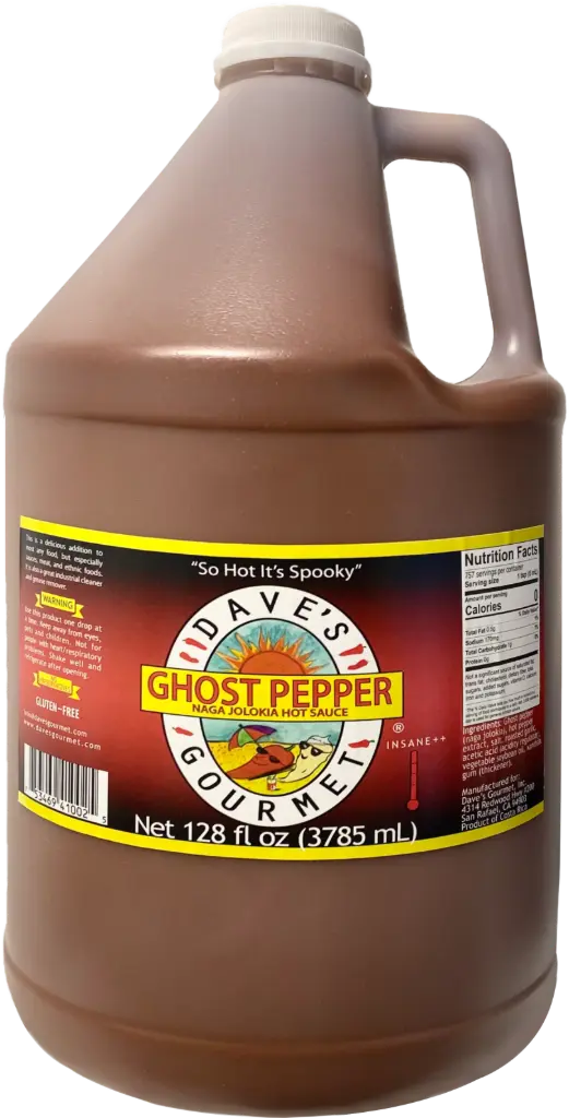 Dave's Gourmet Ghost Pepper Naga Jolokia Hot Sauce - Gallon