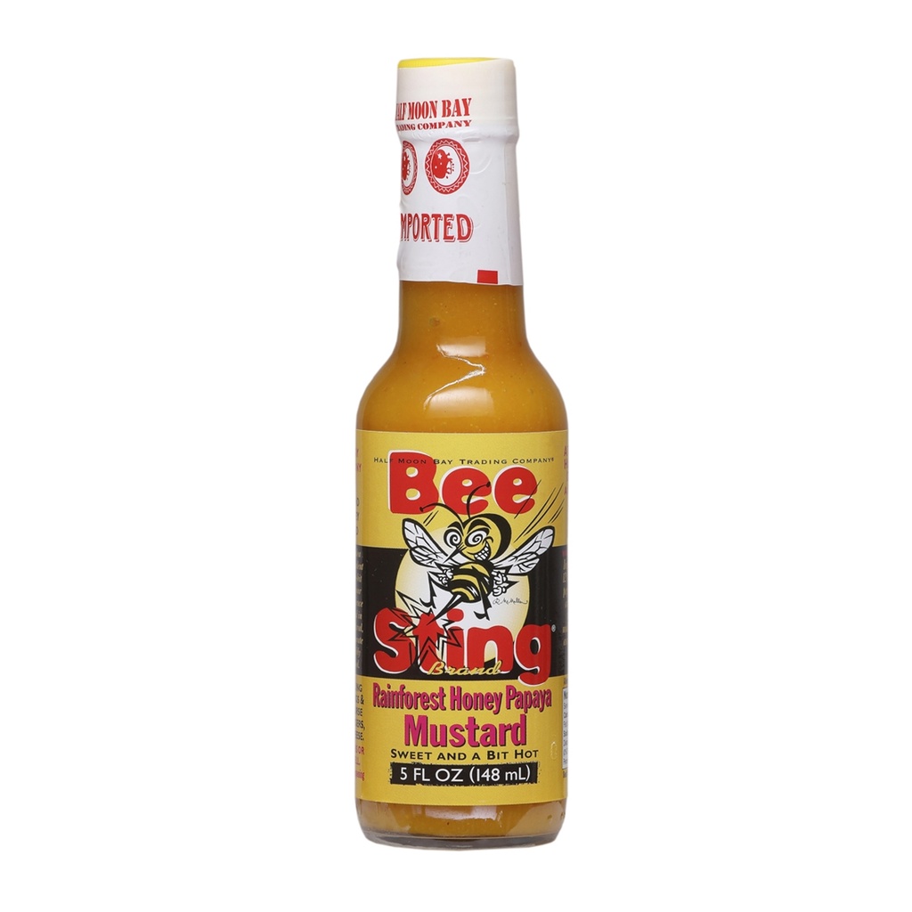 Bee Sting Rainforest Honey Papaya Mustard Hot Sauce 5 oz.