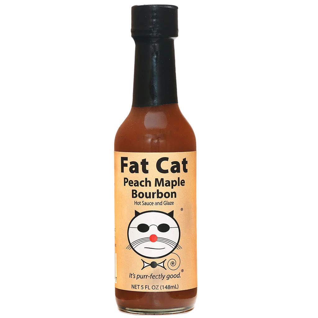 Fat Cat Peach Maple Bourbon Hot Sauce and Glaze