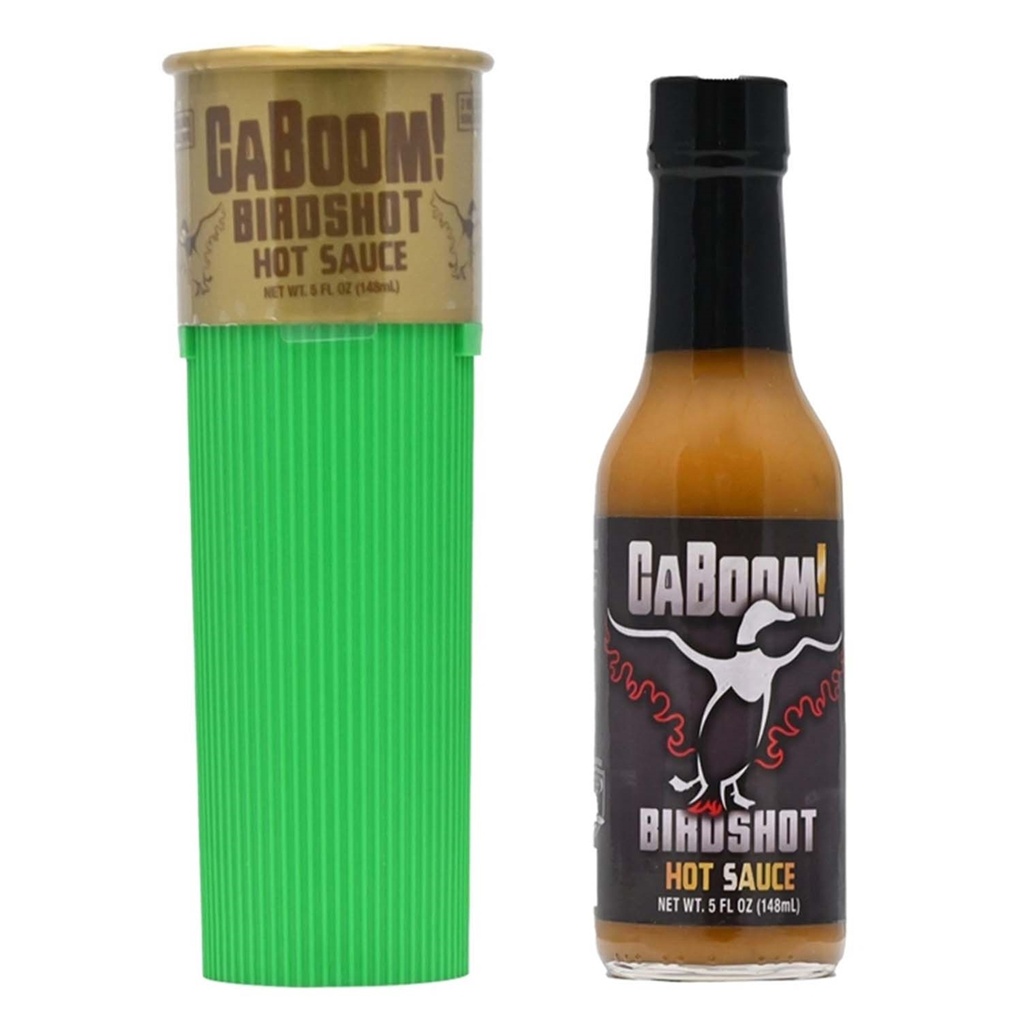 CaBoom! Birdshot Hot Sauce in Green Shotgun Shell 