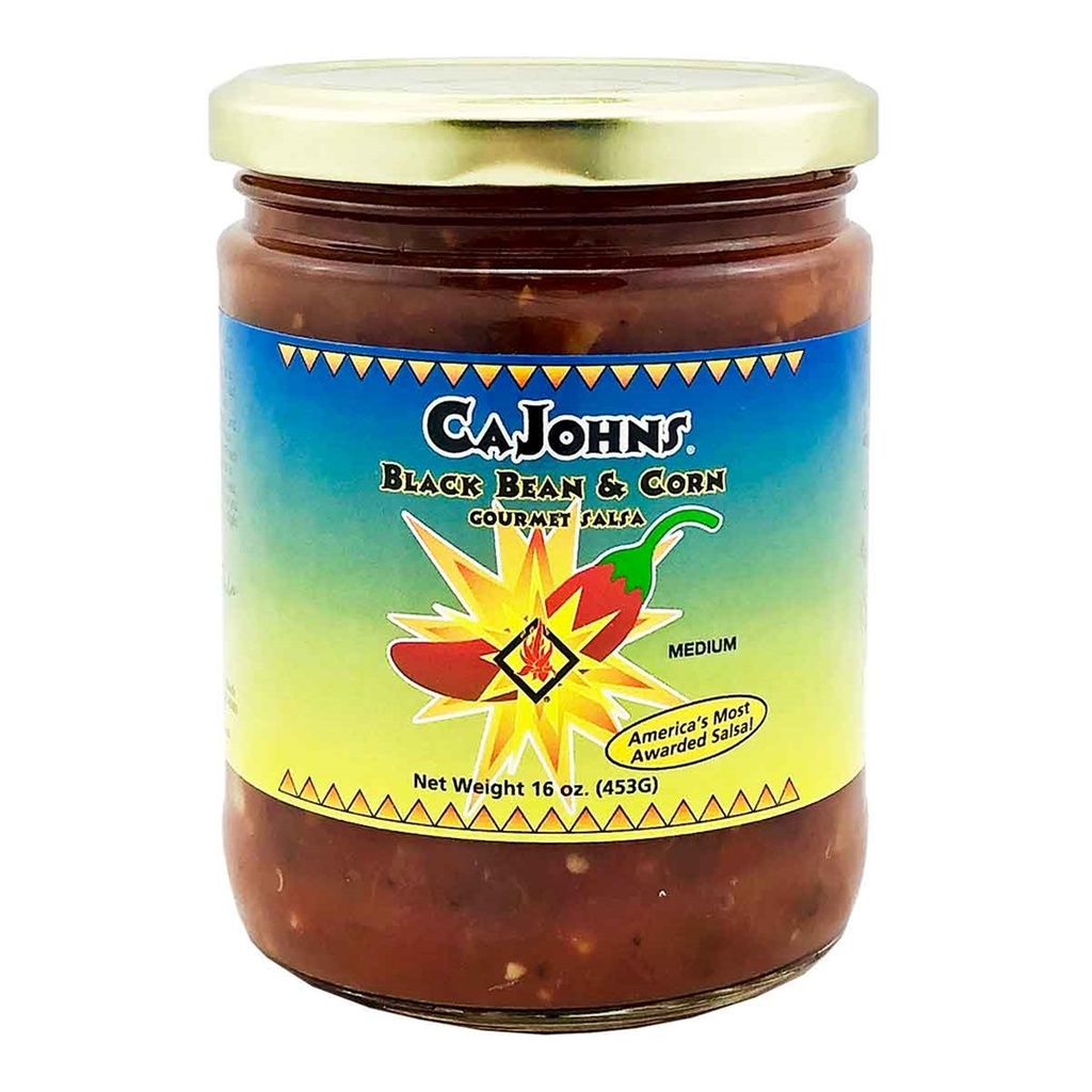 DISCONTINUED: CaJohns Black Bean and Corn Medium Salsa