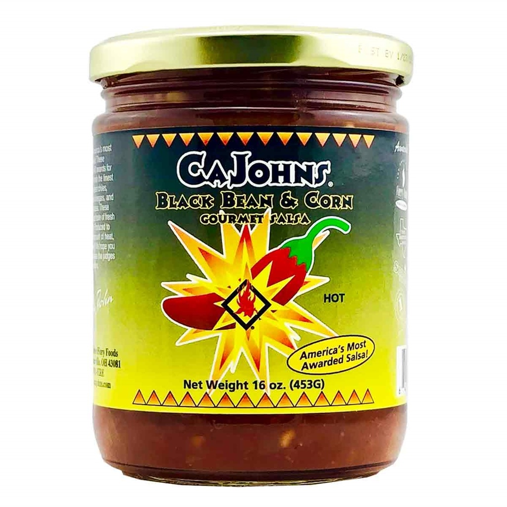 Discontinued: CaJohns Black Bean and Corn Hot Salsa