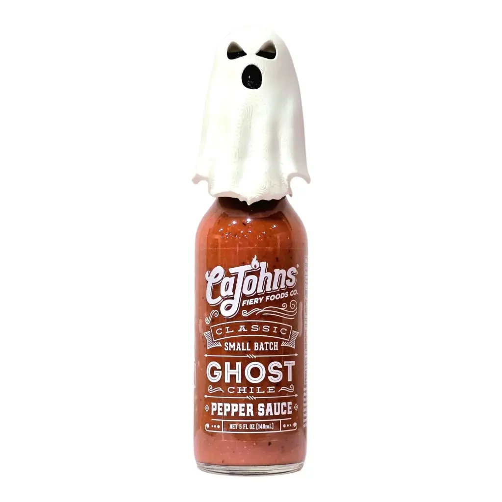 CaJohns Classic Small Batch Ghost Chile Pepper Sauce w/ 3D Topper