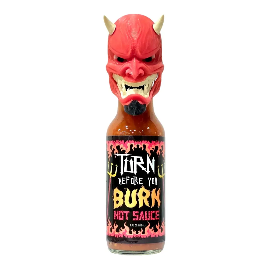 Turn Before You Burn Hot Sauce with Devil Head