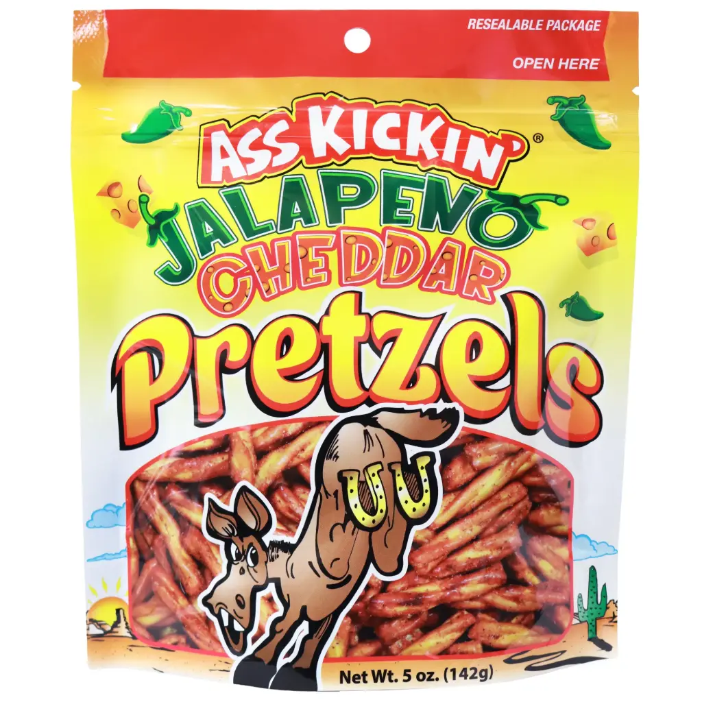 DISCONTINUED: Ass Kickin' Jalapeno Cheddar Pretzels