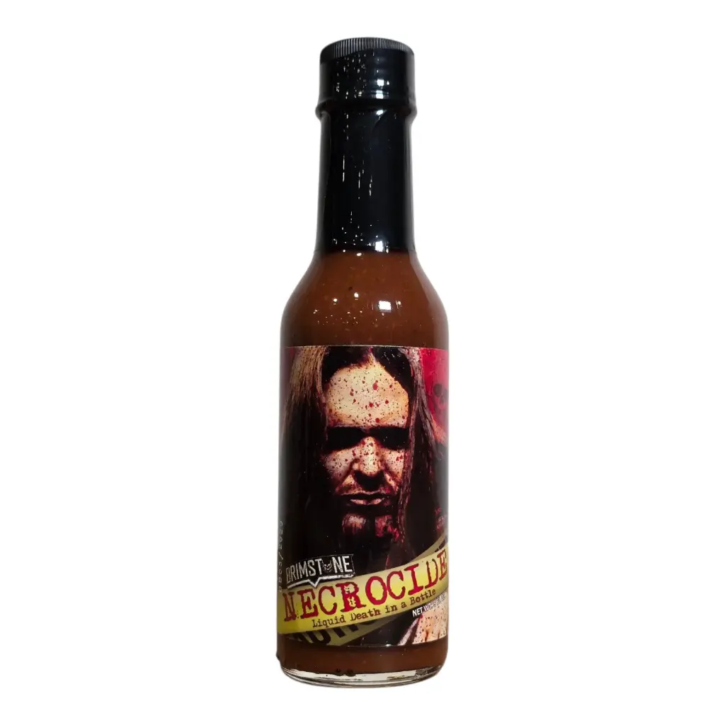 Brimstone Necrocide Liquid Death in a Bottle Hot Sauce